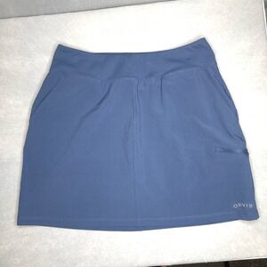 Orvis Women's Tech Skort Solid Blue Size Small Elastic Waistband Pockets‎